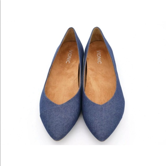 Vionic Gem Caballo Denim Blue Slip On Ballet Flats - Picture 4 of 6